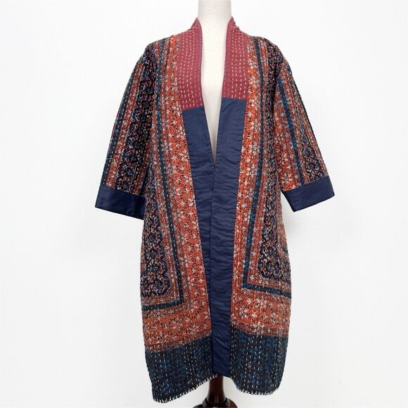 Indigowares Jacket Womens Medium Brown Artsy‎ Hippie Boho Indie Open Layering - Picture 1 of 16